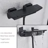 Mitigeur mural baignoire cascade laiton noir mat bec… – vue 4