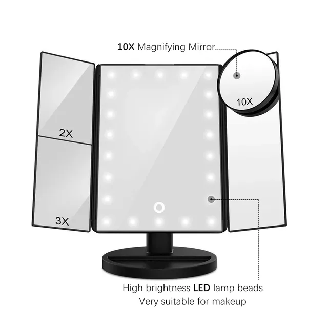 22 LED Light miroir de maquillage 2/3X grossissant 3… – vue 3