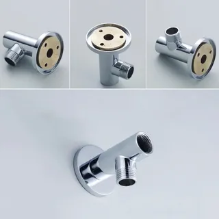 Support mural sortie eau douche laiton chromé miroir massif rosace…
