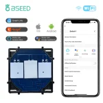 BSEED – interrupteur tactile intelligent, clé de fonction 1/2/3 boutons, 1/2/3 voies, WIFI, Base de commutateurs d&rsquo;éclairage, pièces de bricolage, contrôle par application intelligente, neutre requis