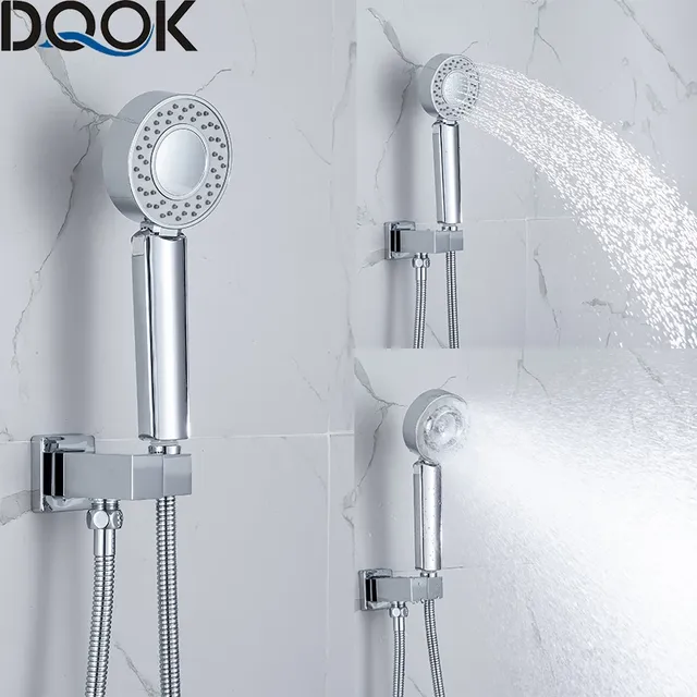 Pommeau de douche salle de bain 3 Modes ABS rond chromé… – vue 3