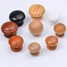 Poignée meuble bois ronde bombée base évasée insert… – vue 3