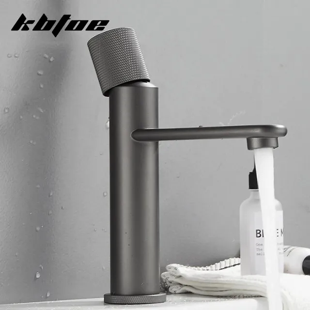 Robinet de lavabo de salle de bains gris pistolet – vue 4