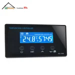 panneau commande salle vapeur minuterie relais 30A 10A écran LCD rétroéclairé bleu thermostat numérique encastrable noir