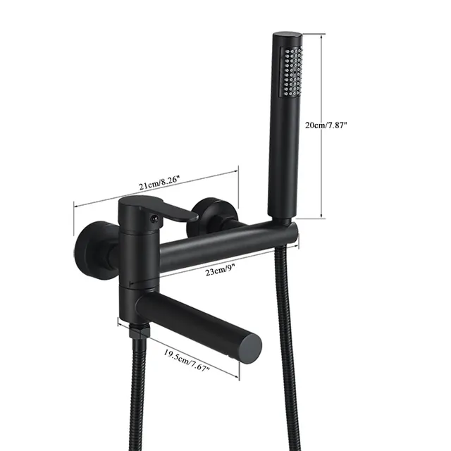 Système de douche de bain en or brossé – vue 5