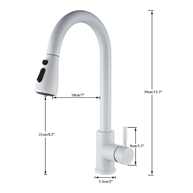 Senlesen robinet de cuisine blanc extractible – vue 5