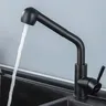 Robinet de cuisine à nervures monté sur pont avec… – vue 3