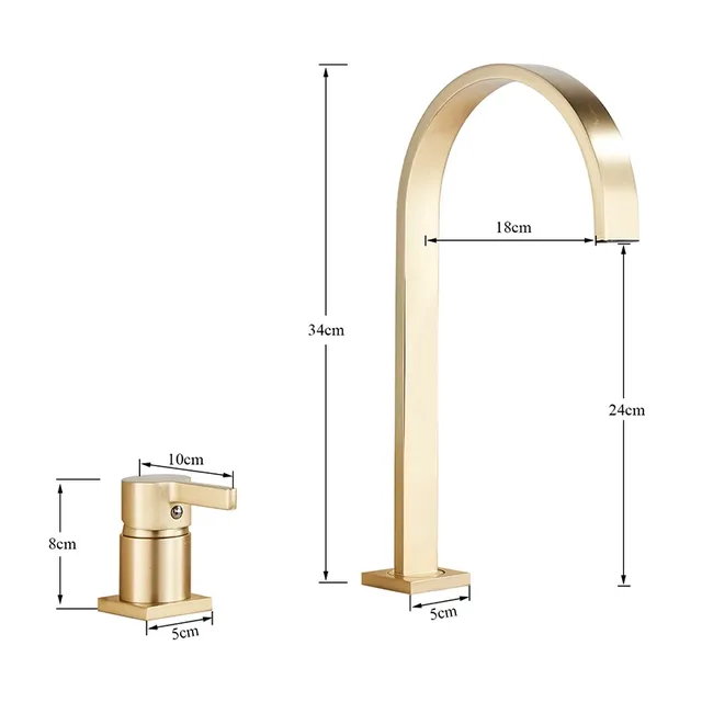 Robinet de lavabo doré brossé 5 couleurs à poignée… – vue 3