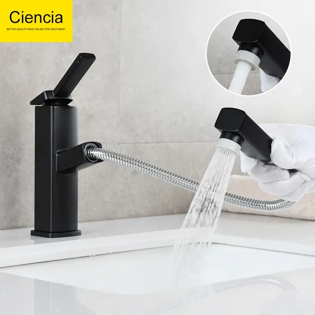Mitigeur lavabo monocommande noir mat contemporain carré… – vue 2