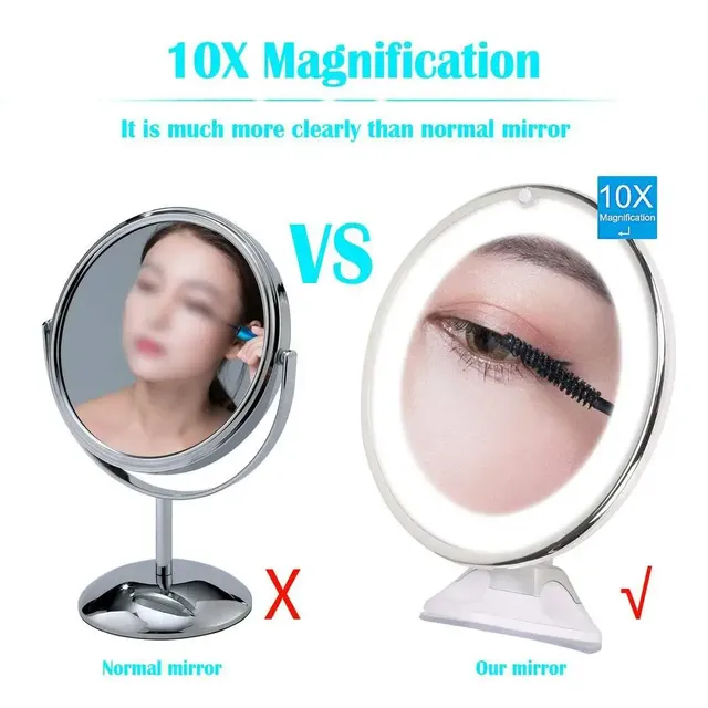 Miroir de maquillage grossissant 10x 14 Led – vue 4