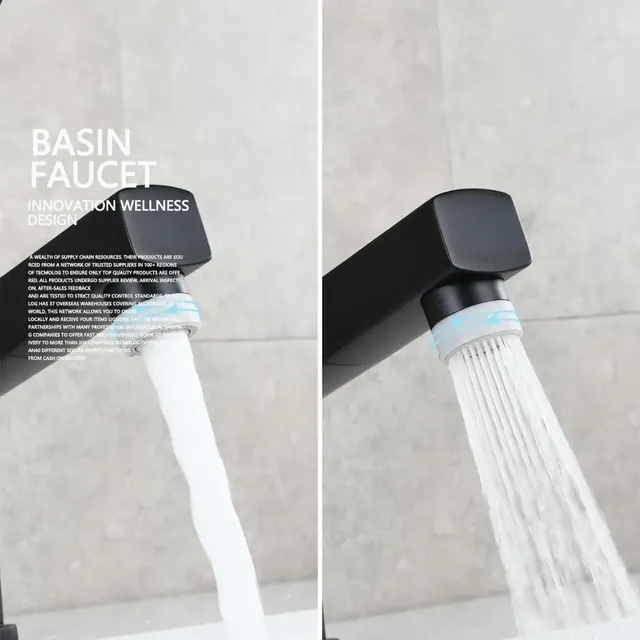 Mitigeur lavabo monocommande noir mat contemporain carré… – vue 4