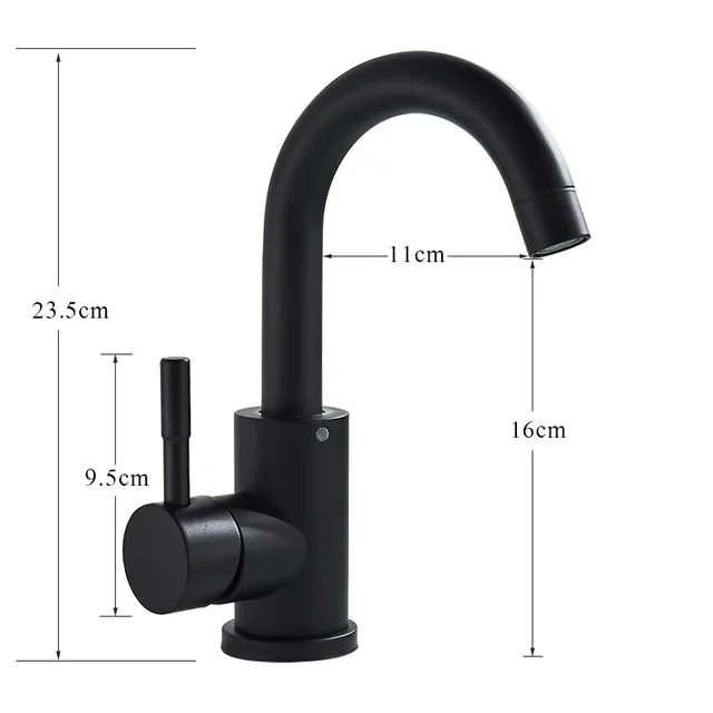 Shinesia robinet de lavabo de salle de bains série noir… – vue 4