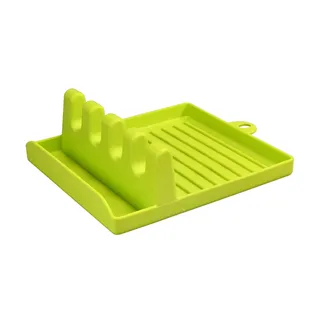 Porte spatule support ustensile rangement cuisine silicone souple vert…