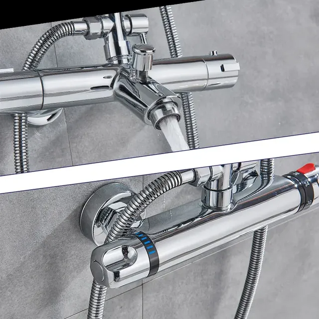 Ensemble de douche thermostatique chromé – vue 4