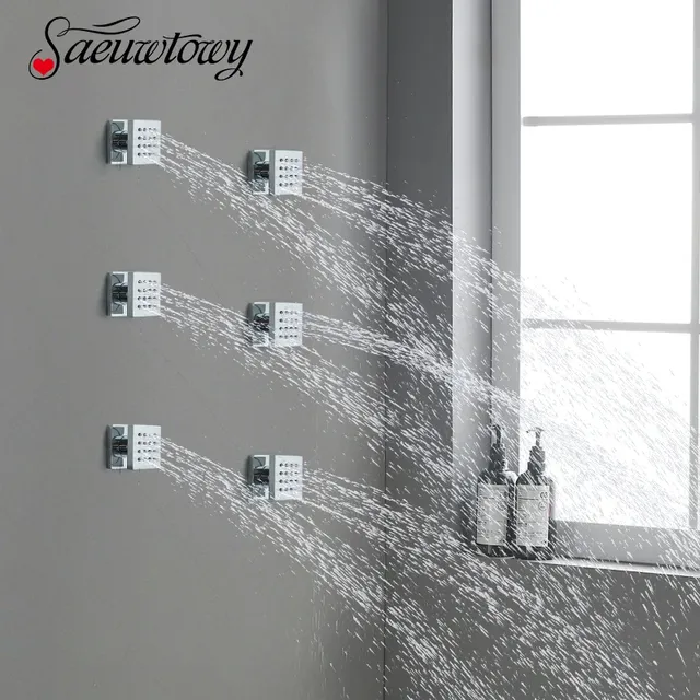 En laiton 4/6pcs Douche Corps Massage Jets Bain SPA Jets…