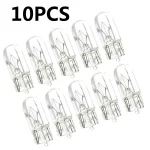 10 X blanc T10 W5W 501 194 lampe de signalisation transparente verre 12V 5W blanc chaud W2.1×9.5d ampoule de voiture à Filament unique lumière automatique