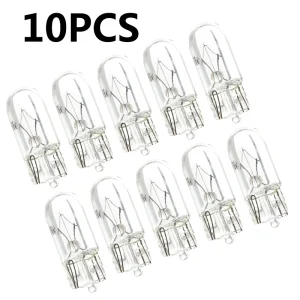 10 X blanc T10 W5W 501 194 lampe de signalisation transparente verre 12V 5W blanc chaud W2.1×9.5d ampoule de voiture à Filament unique lumière automatique