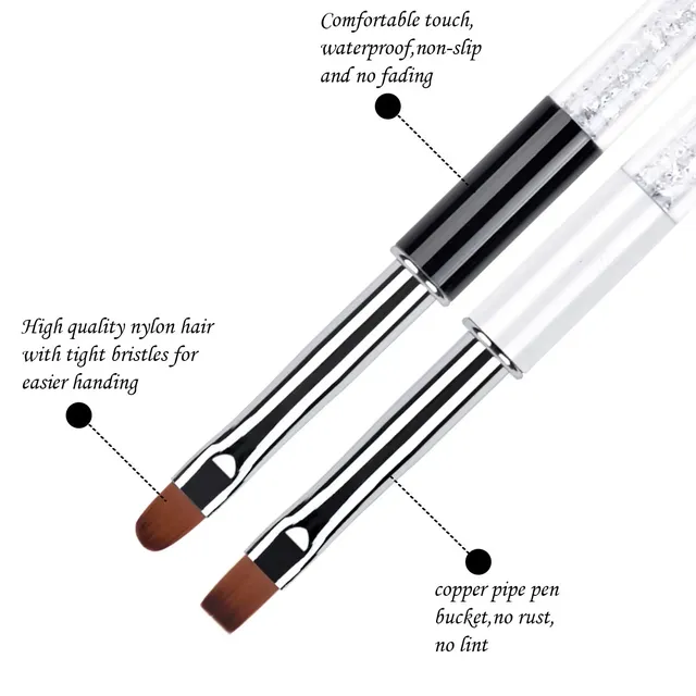 Pinceau ongulaire rétractable ovale plat gel UV… – vue 5