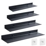Étagère de rangement pour bain, étagères murales flottantes, noir mat, miroir de cuisine, organisateur de douche en métal, accessoires pour la maison, sans perceuse