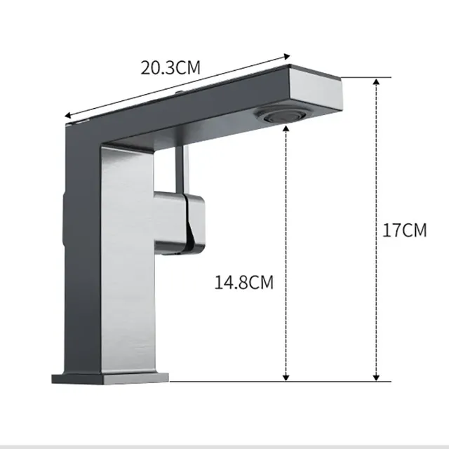 Robinet de salle de bains gris pistolet – vue 3