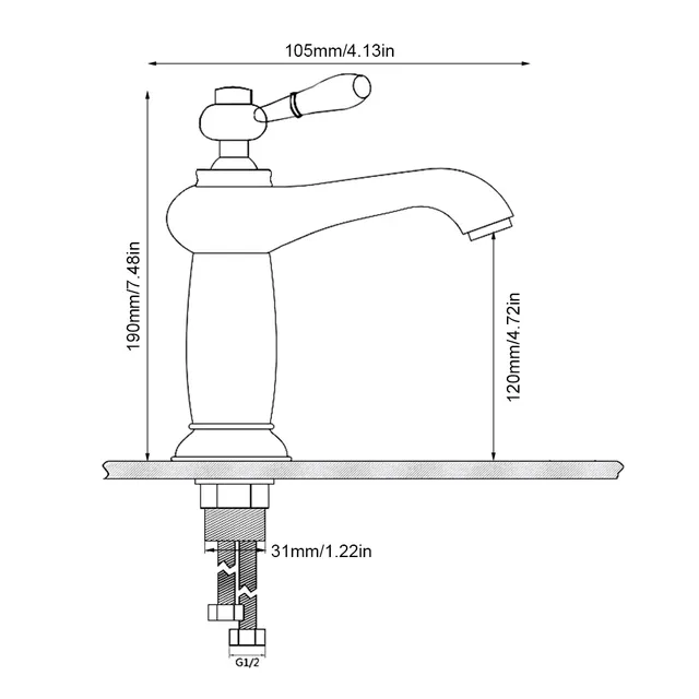 Robinet mitigeur d'évier de lavabo – vue 6