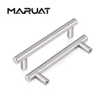 Poignées de tiroir d&rsquo;armoire, poignées d&rsquo;armoire de cuisine en acier inoxydable, Nickel satiné, quincaillerie de commode, barre en T européenne, Nickel brossé