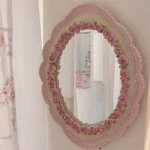 Miroir de bureau sur pied, grande décoration de maison, élégant, rose écologique, Vintage, Baroque, mural, pour chambre à coucher artistique