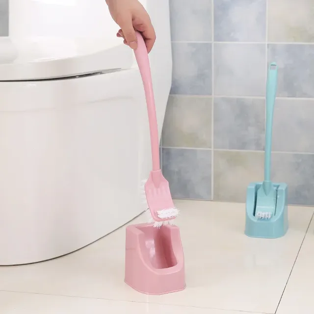 Brosse toilette porte socle fermé plastique rose menthe… – vue 5