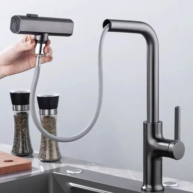 Robinet de cuisine grande cascade bec extractible… – vue 5