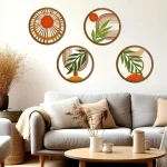 Décorations murales bohème en bois, 4 pièces, Design creux suspendu pour salon, chambre à coucher, cour, pièces décoratives uniques