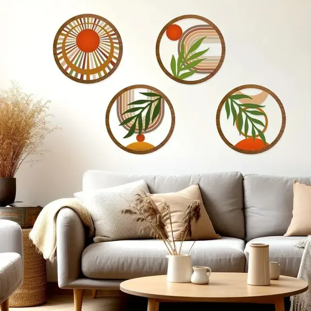 Décorations murales bohème en bois