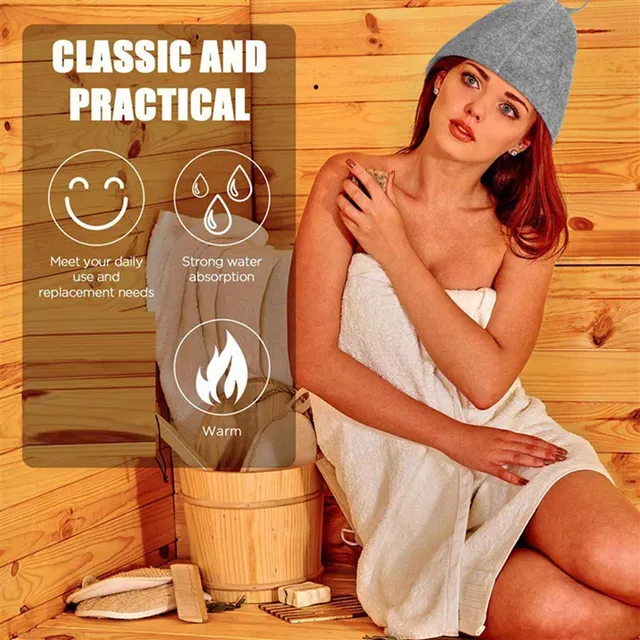 FLYY-24Pcs chapeau de Sauna chapeau de bain en feutre… – vue 5