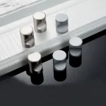 Bouton rond poignée de meuble monotrou argent armoire moderne tire espace aluminium boutons de meubles pratiques tiroir