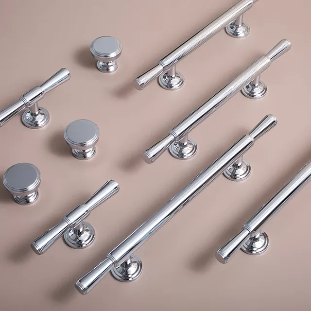 Petite poignée de porte d'armoire en or Rose/argent – vue 3