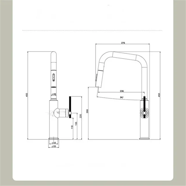 Robinets de cuisine extractibles en or Rose brossé – vue 2
