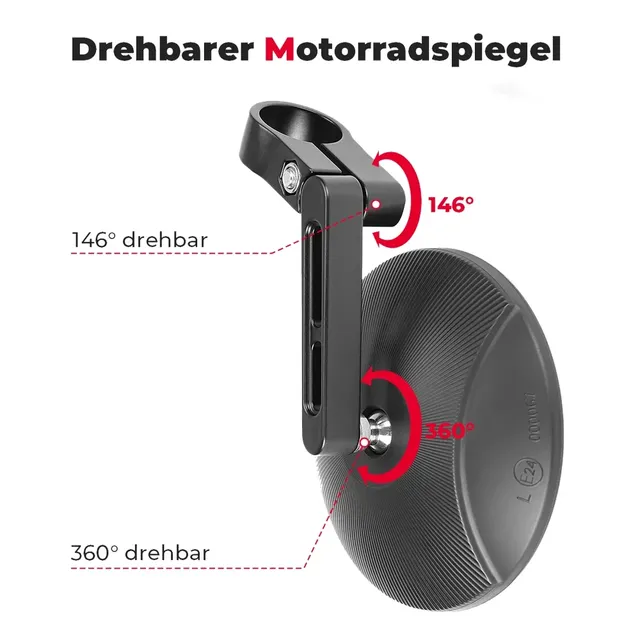 Rétroviseur moto universel 360 ° Rétroviseur latéral… – vue 5