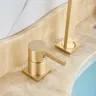 Robinet de bassin doré brossé à poignée unique – vue 4