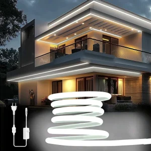 220V variateur COB LED bande néon EU Kit d&rsquo;alimentation lumière Flexible 288LED s lampe à Tube laiteux 3000k 4000k 6000k RA90 éclairage linéaire