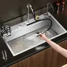 Robinet cascade d'évier de cuisine Nano brossé… – vue 1