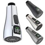 LED robinet buse de robinet cuisine évier douche évier filtre robinet buse extractible économie d&rsquo;eau réduire les factures cuisine tête pivotante