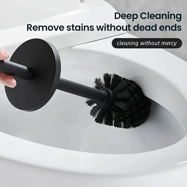 Brosse de toilette en acier inoxydable avec support – vue 3