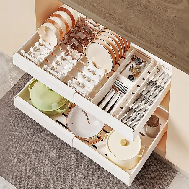 Tiroir coulissant extensible rétractable cuisine double… – vue 5
