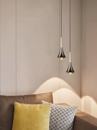 Pendentif LED lumières miroir lampe réglable en aluminium et acrylique…