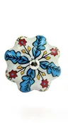 Lot douze boutons céramique glaçurée forme fleur… – vue 3