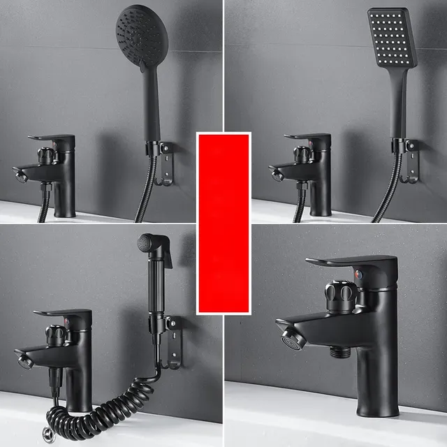 Robinet à poignée unique en laiton avec pommeau de douche – vue 5