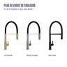 Robinet de cuisine en or brossé robinet d'eau chaude et… – vue 6