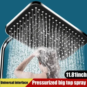 Pommeau de douche haute pression 14 pouces haut débit 360 °   Pommeau de douche rotatif à économie d&rsquo;eau, pomme de douche pressurisée à pulvérisation supérieure, nouveau