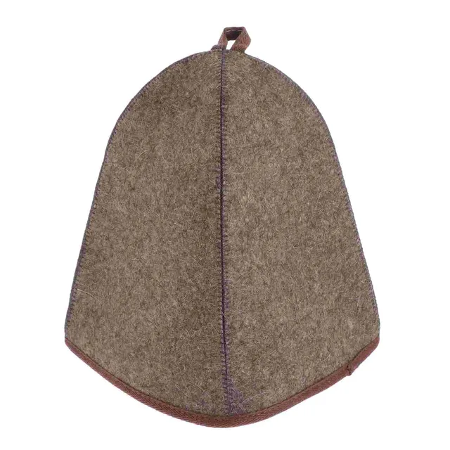 Chapeau sauna feutre laine gris brun isolant thermique… – vue 5