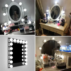 LED professionnel maquillage miroir lumière pour salle de bain coiffeuse lampes USB réglable miroir avant lampes 3 couleurs vanité lumières