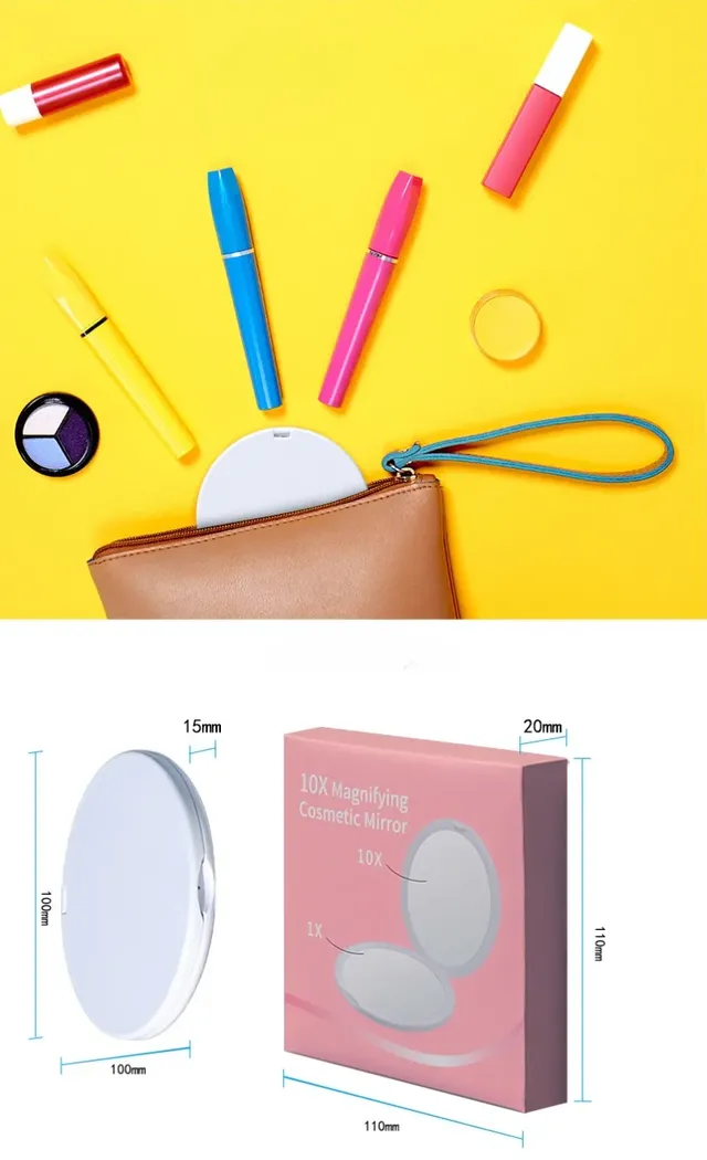 Miroir de maquillage de voyage Portable Double face… – vue 6